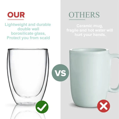 Double-Walled Glass Coffee Mugs for Perfect Brew