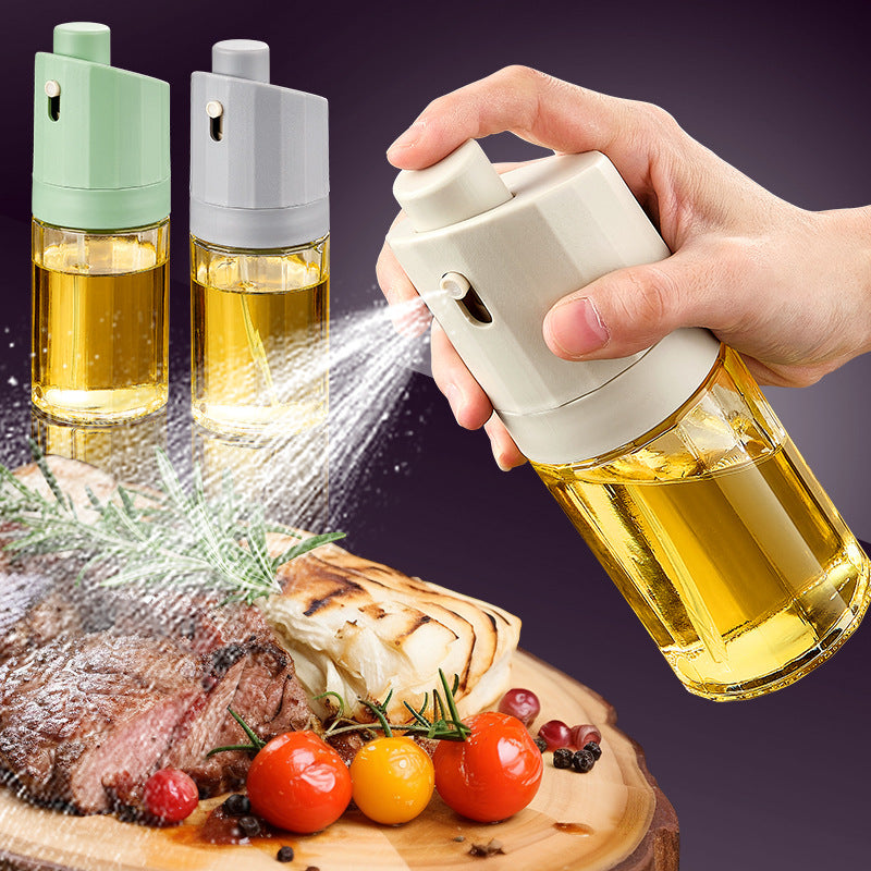 2-in-1 Glass Oil Bottle and Dispenser for Cooking
