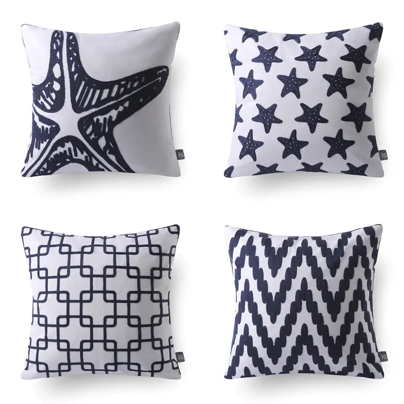 Geometric Pattern Pillowcases 4pcs 45x45cm/18x18in
