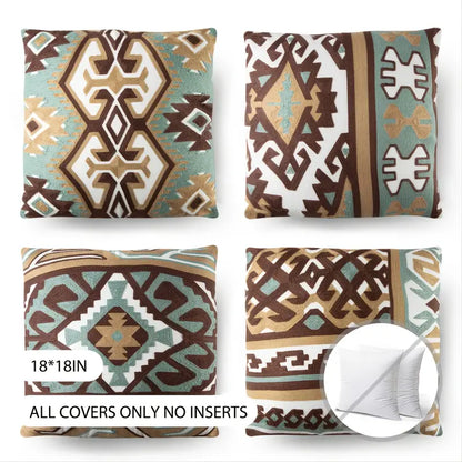 Geometric Pattern Pillowcases 4pcs 45x45cm/18x18in